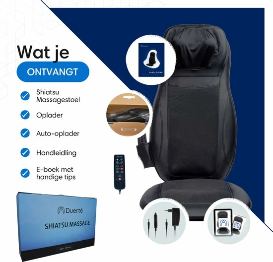 Duert? - Massagestoel Shiatsu 3D Massagekussen - Nekmassage Apparaat - Infrarood Massage Apparaat 8 Duert? - Massagestoel Shiatsu 3D Massagekussen - Nekmassage Apparaat - Infrarood Massage Apparaat - Afbeelding 8