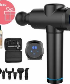 MOSO Massage Gun Professioneel 2500mAh 6 Opzetstukken Met LED Display Touchscreen Sport Massage Apparaat 99 Snelheden En 30 Massage Standen