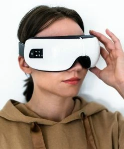 Ksbelle? Oogmassage Masker Zwart- Massages Met Warmte Kompres - Bluetooth Verbinding Voor Muziek - Geschikt Voor Hoofdklachten / Migraine / Stijfheid / Wallen / Stress / Vermoeidheid / Droge Ogen - Massage Kussen Oog Masker - 180? Opvouwbaar