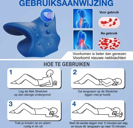 Leputie Massagekussen - Nekstretcher - Nekmassage Apparaat - Nekkussen - Neckstretcher Voor Nek- En Rugklachten - Incl. E-Book - Blauw - Black Friday 2022 6 Leputie Massagekussen - Nekstretcher - Nekmassage Apparaat - Nekkussen - Neckstretcher Voor Nek- En Rugklachten - Incl. E-Book - Blauw - Black Friday 2022 - Afbeelding 6