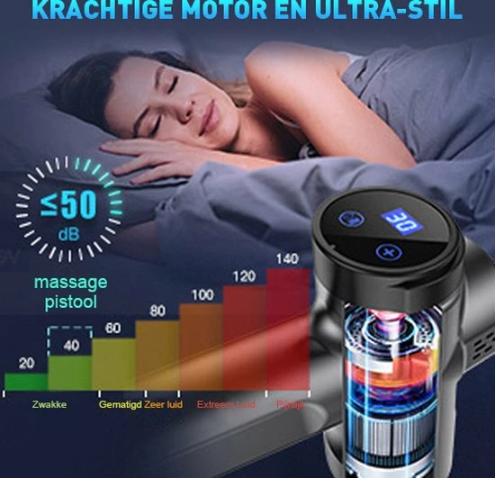 Fylina PRO4 Massage Gun - 30 Snelheden - 8 Opzetstukken - Massage Pistool - Massagegun - Draadloos Massage Apparaat 13 Fylina PRO4 Massage Gun - 30 Snelheden - 8 Opzetstukken - Massage Pistool - Massagegun - Draadloos Massage Apparaat - Afbeelding 13