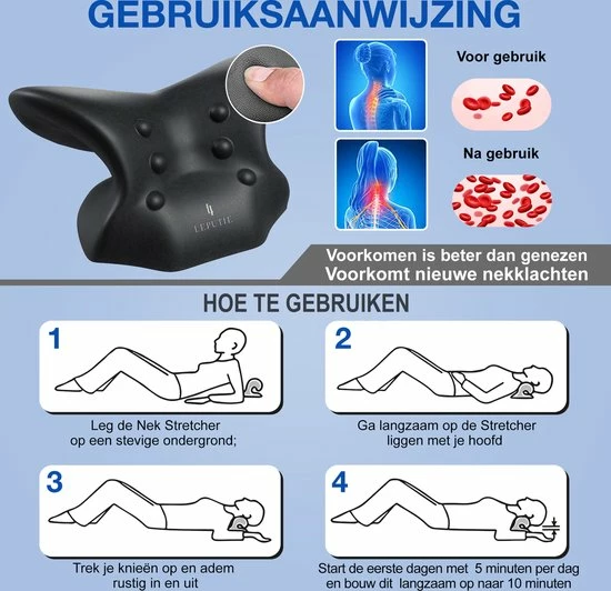 Leputie Nekstretcher - Massage Apparaat - Nekmassage Apparaat - Nekkussen - Massagekussen - Neckstretcher - Incl. E-Book - Zwart Leputie Nekstretcher - Massage Apparaat - Nekmassage Apparaat - Nekkussen - Massagekussen - Neckstretcher - Incl. E-Book - Zwart -KLASVSA Verkoop 550x532 1
