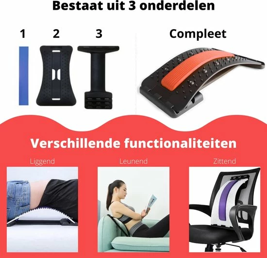 EarKings Backstretcher Massage Apparaat Met Zachte Massage Pads - Verstelbare Rugstretcher Voor Optimale Ontspanning - Rood 6 EarKings Backstretcher Massage Apparaat Met Zachte Massage Pads - Verstelbare Rugstretcher Voor Optimale Ontspanning - Rood - Afbeelding 6