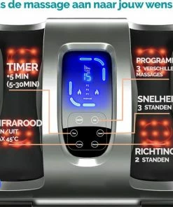 Q'ualife Pacificae® Voetmassage Apparaat - Shiatsu Massage - Goed Voor Bloedcirculatie - Infrarood Warmte Stand - Wasbare Hoes - Grijs -KLASVSA Verkoop 550x532 12
