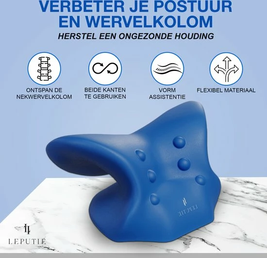 Leputie Massagekussen - Nekstretcher - Nekmassage Apparaat - Nekkussen - Neckstretcher Voor Nek- En Rugklachten - Incl. E-Book - Blauw - Black Friday 2022 3 Leputie Massagekussen - Nekstretcher - Nekmassage Apparaat - Nekkussen - Neckstretcher Voor Nek- En Rugklachten - Incl. E-Book - Blauw - Black Friday 2022 - Afbeelding 3