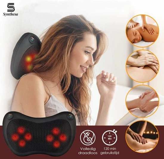 Draadloos Massagekussen met Warmtefunctie - Incl. Autolader - Nekmassage apparaat - Shiatsu Massage Synthesa Draadloos Massagekussen Met Warmtefunctie - Incl. Autolader - Nekmassage Apparaat - Shiatsu Massage -KLASVSA Verkoop 550x533 11