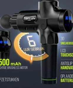 Topylife® Massage Gun - Massage Apparaat - Professioneel En Krachtig Massage Gun - Inclusief Massage Ballen En Opzetstukken - Snel En Effectief Spierherstel - Ontspan En Relax Met Deze Massage Pistool - Ideale Spierstimulator -KLASVSA Verkoop 550x534 2