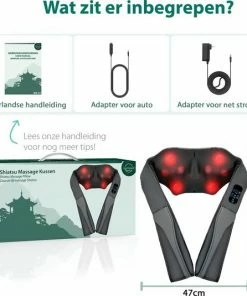 WeRelieff Shiatsu Massagekussen Met Warmte - Kussen Met 2 Soorten Nekmassage – Massage Apparaat Voor Nek En Schouder -KLASVSA Verkoop 550x535 3