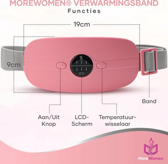 MoreWomen? MVK01 - Menstruatie Warmteband - Verwarmde Menstruatieband - Verwarmingsband - Warmtekussen - 3 Warmtestanden - Triltechnologie - Roze 8 MoreWomen? MVK01 - Menstruatie Warmteband - Verwarmde Menstruatieband - Verwarmingsband - Warmtekussen - 3 Warmtestanden - Triltechnologie - Roze - Afbeelding 8