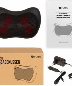 ForDig Shiatsu Massagekussen - Massageapparaat Met 4 Roterende Massagepunten En 2 Rotaties - Nekmassage Kussen Met Warmte Functie - Massage Apparaat Voor Nek / Schouder / Rug / Benen / Voeten - Voor Thuis Of In De Auto - Inclusief 12V Autolader -KLASVSA Verkoop 550x536 6