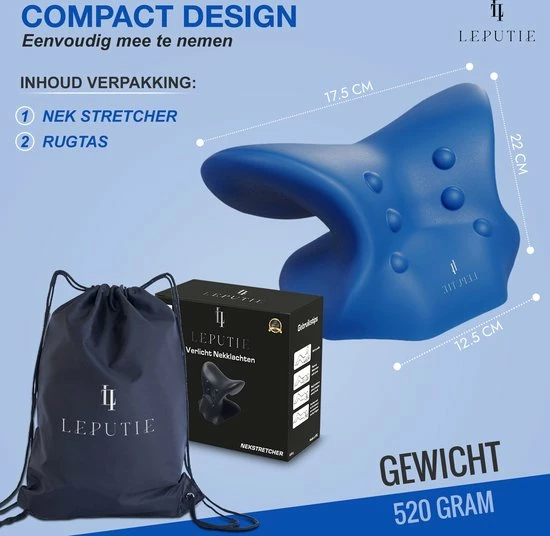 Leputie Massagekussen - Nekstretcher - Nekmassage Apparaat - Nekkussen - Neckstretcher Voor Nek- En Rugklachten - Incl. E-Book - Blauw - Black Friday 2022 7 Leputie Massagekussen - Nekstretcher - Nekmassage Apparaat - Nekkussen - Neckstretcher Voor Nek- En Rugklachten - Incl. E-Book - Blauw - Black Friday 2022 - Afbeelding 7