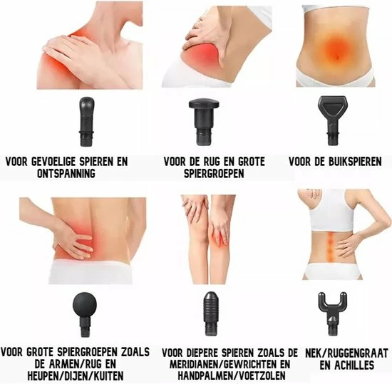 Massage Gun - AthletesPro Massage Pistool Apparaten - Massage Gun Met 6 Massagekoppen En Hard Case - Professioneel Massage Gun - 30 Vibratiestanden - Lange Batterijduur 4 Massage Gun - AthletesPro Massage Pistool Apparaten - Massage Gun Met 6 Massagekoppen En Hard Case - Professioneel Massage Gun - 30 Vibratiestanden - Lange Batterijduur - Afbeelding 4