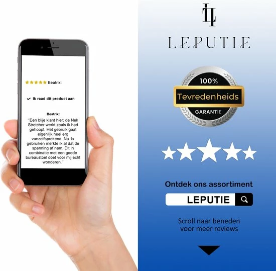 Leputie Massagekussen - Nekstretcher - Nekmassage Apparaat - Nekkussen - Neckstretcher Voor Nek- En Rugklachten - Incl. E-Book - Blauw - Black Friday 2022 9 Leputie Massagekussen - Nekstretcher - Nekmassage Apparaat - Nekkussen - Neckstretcher Voor Nek- En Rugklachten - Incl. E-Book - Blauw - Black Friday 2022 - Afbeelding 9