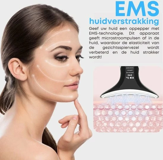 Homezie Huidverjongingsapparaat - Led Gezichtsmasker - Facelift Apparaat - Anti Rimpel - Gezichtsmassage - Nekmassage 2 Homezie Huidverjongingsapparaat - Led Gezichtsmasker - Facelift Apparaat - Anti Rimpel - Gezichtsmassage - Nekmassage - Afbeelding 2
