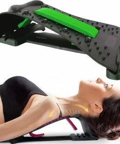 Nekstretcher Nekmassage Apparaat - Backstretcher Met Nekmassage - Rugstretcher Earkings Groen