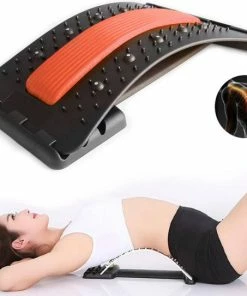 EarKings Backstretcher Massage Apparaat Met Zachte Massage Pads - Verstelbare Rugstretcher Voor Optimale Ontspanning - Rood