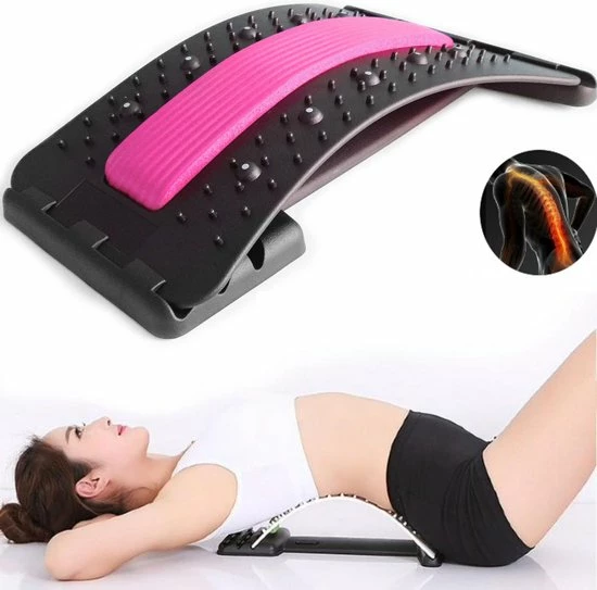 EarKings Backstretcher Massage Apparaat Met Zachte Massage Pads - Verstelbare Rugstretcher Voor Optimale Ontspanning - Roze 1 EarKings Backstretcher Massage Apparaat Met Zachte Massage Pads - Verstelbare Rugstretcher Voor Optimale Ontspanning - Roze