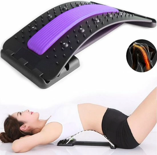 EarKings Backstretcher Massage Apparaat Met Zachte Massage Pads - Verstelbare Rugstretcher Voor Optimale Ontspanning - Paars 1 EarKings Backstretcher Massage Apparaat Met Zachte Massage Pads - Verstelbare Rugstretcher Voor Optimale Ontspanning - Paars