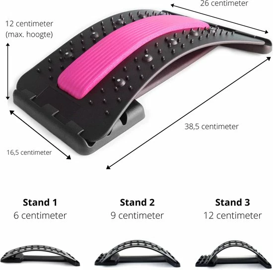 EarKings Backstretcher Massage Apparaat Met Zachte Massage Pads - Verstelbare Rugstretcher Voor Optimale Ontspanning - Roze 9 EarKings Backstretcher Massage Apparaat Met Zachte Massage Pads - Verstelbare Rugstretcher Voor Optimale Ontspanning - Roze - Afbeelding 9