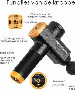 Massage Gun - Massage Apparaat ? Phoenix A2 ? 4 Opzetstukken ? Professioneel ? 3200 RPM! 18 Massage Gun - Massage Apparaat ? Phoenix A2 ? 4 Opzetstukken ? Professioneel ? 3200 RPM! -KLASVSA Verkoop 550x544 17