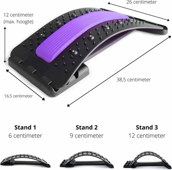 EarKings Backstretcher Massage Apparaat Met Zachte Massage Pads - Verstelbare Rugstretcher Voor Optimale Ontspanning - Paars 10 EarKings Backstretcher Massage Apparaat Met Zachte Massage Pads - Verstelbare Rugstretcher Voor Optimale Ontspanning - Paars - Afbeelding 10