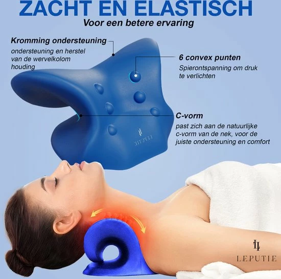 Leputie Massagekussen - Nekstretcher - Nekmassage Apparaat - Nekkussen - Neckstretcher Voor Nek- En Rugklachten - Incl. E-Book - Blauw - Black Friday 2022 5 Leputie Massagekussen - Nekstretcher - Nekmassage Apparaat - Nekkussen - Neckstretcher Voor Nek- En Rugklachten - Incl. E-Book - Blauw - Black Friday 2022 - Afbeelding 5