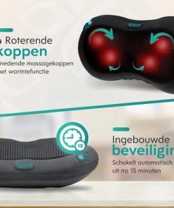 Vitalus - Shiatsu Massagekussen San? - Draadloos - 2 Warmtestanden - Extra Batterijduur - Instelbaar -KLASVSA Verkoop 550x546 1