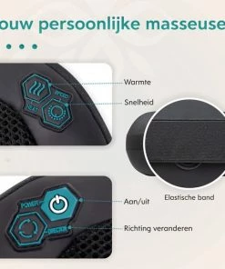 Vitalus - Shiatsu Massagekussen San? - Draadloos - 2 Warmtestanden - Extra Batterijduur - Instelbaar -KLASVSA Verkoop 550x546 2