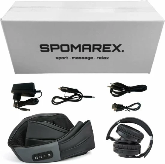 SPOMAREX. SPOMAREX - Draadloos Massagekussen - Shiatsu Massage - Incl. Draadloze Koptelefoon - Drukpunt Massage - Draadloos Te Gebruiken - Zwart/grijs - Massage Kussen 6 SPOMAREX. SPOMAREX - Draadloos Massagekussen - Shiatsu Massage - Incl. Draadloze Koptelefoon - Drukpunt Massage - Draadloos Te Gebruiken - Zwart/grijs - Massage Kussen - Afbeelding 6