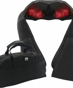 Omnium - Shiatsu Massagekussen - Nekmassage Apparaat - Warmtefunctie - Inclusief Autolader En Draagtas - Zwart