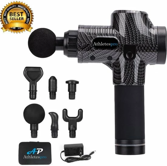 Massage Gun - AthletesPro Massage Pistool Apparaten - Massage Gun Met 6 Massagekoppen En Hard Case - Professioneel Massage Gun - 30 Vibratiestanden - Lange Batterijduur 1 Massage Gun - AthletesPro Massage Pistool Apparaten - Massage Gun Met 6 Massagekoppen En Hard Case - Professioneel Massage Gun - 30 Vibratiestanden - Lange Batterijduur