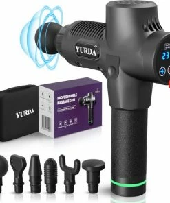 YURDA Professionele Massage Gun 30 Standen - Massage Apparaat - 6 Opzetstukken - Zwart