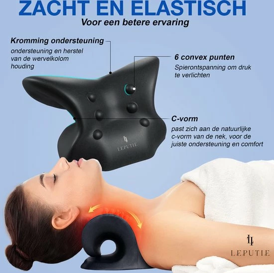 Leputie Nekstretcher - Massage Apparaat - Nekmassage Apparaat - Nekkussen - Massagekussen - Neckstretcher - Incl. E-Book - Zwart Leputie Nekstretcher - Massage Apparaat - Nekmassage Apparaat - Nekkussen - Massagekussen - Neckstretcher - Incl. E-Book - Zwart -KLASVSA Verkoop 550x547 5