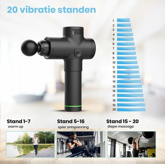 TibaGoods Massage Gun - Klop En Compressie - Massage Apparaten - 30 Standen - Inclusief Reistas - 1 Jaar Garantie - Moederdag 4 TibaGoods Massage Gun - Klop En Compressie - Massage Apparaten - 30 Standen - Inclusief Reistas - 1 Jaar Garantie - Moederdag - Afbeelding 4