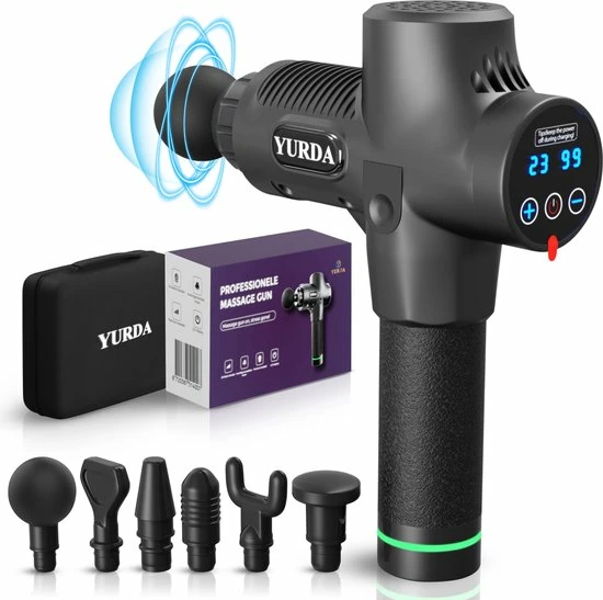 YURDA Professionele Massage Gun 30 Standen - Massage Apparaat - 6 Opzetstukken - Zwart 1 YURDA Professionele Massage Gun 30 Standen - Massage Apparaat - 6 Opzetstukken - Zwart