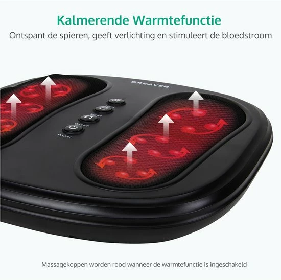 Dreaver Voetmassage Apparaat - 24 Shiatsu Massagekoppen - Infrarood Warmte Stand - Zwart 2 Dreaver Voetmassage Apparaat - 24 Shiatsu Massagekoppen - Infrarood Warmte Stand - Zwart - Afbeelding 2