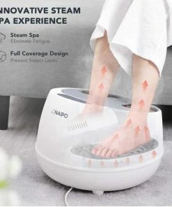NAIPO SFS-101 OFlexiSpa Steam Foot Spa Bath Massager Met Elektrische Rollers, 3 Verwarmingsniveaus En 2 Intensiteiten Voor Voetreflexologie, 3 Instelbare Timers, Kalmeert Vermoeide Voeten, Waterbesparend -KLASVSA Verkoop 550x548 27