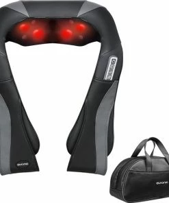 Auronic Massagekussen - Shiatsu - Elektrisch - Met Warmtefunctie - Nek En Schouder - Met Draagtas - Zwart