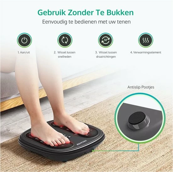 Dreaver Voetmassage Apparaat - 24 Shiatsu Massagekoppen - Infrarood Warmte Stand - Zwart 5 Dreaver Voetmassage Apparaat - 24 Shiatsu Massagekoppen - Infrarood Warmte Stand - Zwart - Afbeelding 5