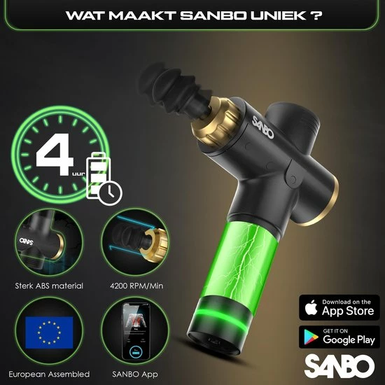 Sanbo? Massage Gun Elite - Sport En Relax Massage - Professioneel 30 Standen - Inclusief Koffer - Inclusief APP - Massage Pistool - Black Friday 2022 5 Sanbo? Massage Gun Elite - Sport En Relax Massage - Professioneel 30 Standen - Inclusief Koffer - Inclusief APP - Massage Pistool - Black Friday 2022 - Afbeelding 5