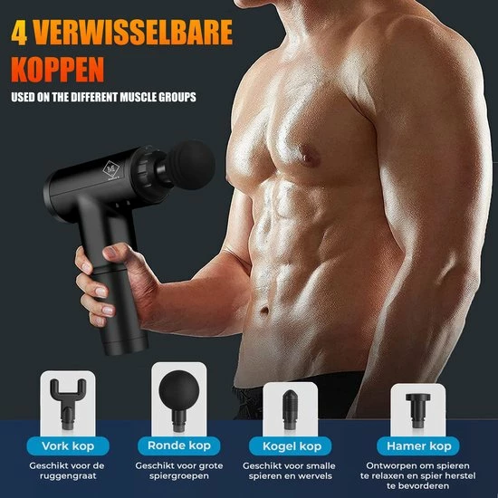 Marilo`s Marilo?s? Professionele Massage Gun ? Sport Massage Apparaat ? Incl. Opbergtas Zwart 3 Marilo`s Marilo?s? Professionele Massage Gun ? Sport Massage Apparaat ? Incl. Opbergtas Zwart - Afbeelding 3