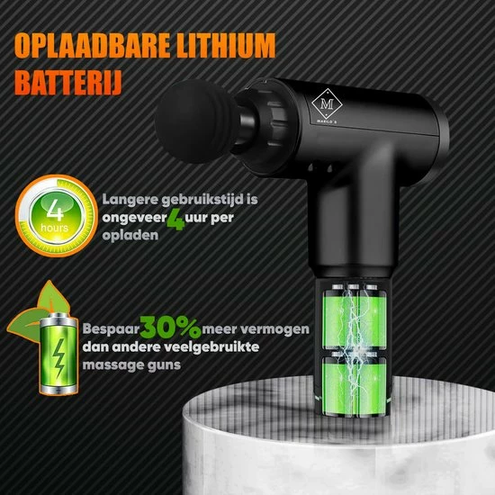 Marilo`s Marilo?s? Professionele Massage Gun ? Sport Massage Apparaat ? Incl. Opbergtas Zwart 5 Marilo`s Marilo?s? Professionele Massage Gun ? Sport Massage Apparaat ? Incl. Opbergtas Zwart - Afbeelding 5