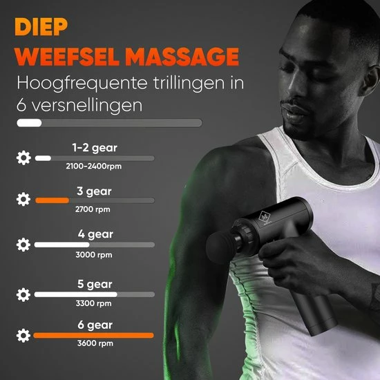 Marilo`s Marilo?s? Professionele Massage Gun ? Sport Massage Apparaat ? Incl. Opbergtas Zwart 6 Marilo`s Marilo?s? Professionele Massage Gun ? Sport Massage Apparaat ? Incl. Opbergtas Zwart - Afbeelding 6