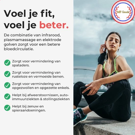 MF Goods Bloedcirculatieapparaat Luxe Totaalpakket - Voetmassage Apparaat Bloedsomloop - Tens Apparaat - Ems Apparaat - Riem Ems - Infraroodlamp - Plasma Afvoer Bloed 4 MF Goods Bloedcirculatieapparaat Luxe Totaalpakket - Voetmassage Apparaat Bloedsomloop - Tens Apparaat - Ems Apparaat - Riem Ems - Infraroodlamp - Plasma Afvoer Bloed - Afbeelding 4