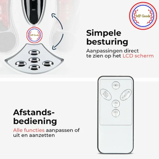 MF Goods Bloedcirculatieapparaat Luxe Totaalpakket - Voetmassage Apparaat Bloedsomloop - Tens Apparaat - Ems Apparaat - Riem Ems - Infraroodlamp - Plasma Afvoer Bloed 6 MF Goods Bloedcirculatieapparaat Luxe Totaalpakket - Voetmassage Apparaat Bloedsomloop - Tens Apparaat - Ems Apparaat - Riem Ems - Infraroodlamp - Plasma Afvoer Bloed - Afbeelding 6