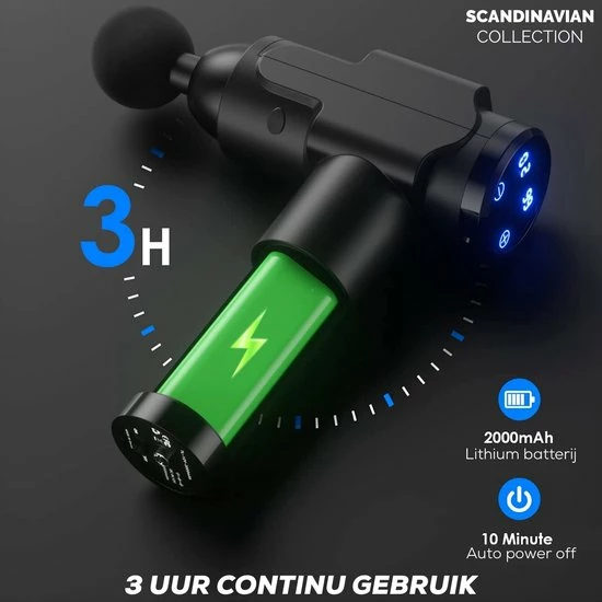 Scandinavian Collection Massage Gun 2.0 - Intense Nek En Rug Massage - Sport En Relax Massage - Professioneel- Inclusief Koffer - Massage Apparaat - 6 Standen - Massage Gun 2.0 3 Scandinavian Collection Massage Gun 2.0 - Intense Nek En Rug Massage - Sport En Relax Massage - Professioneel- Inclusief Koffer - Massage Apparaat - 6 Standen - Massage Gun 2.0 - Afbeelding 3