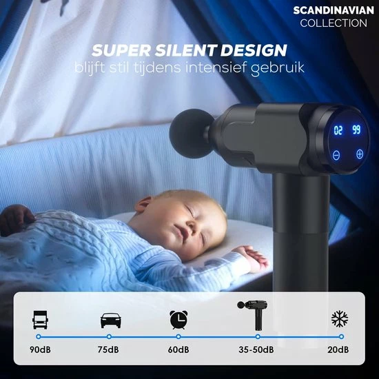 Scandinavian Collection Massage Gun 2.0 - Intense Nek En Rug Massage - Sport En Relax Massage - Professioneel- Inclusief Koffer - Massage Apparaat - 6 Standen - Massage Gun 2.0 5 Scandinavian Collection Massage Gun 2.0 - Intense Nek En Rug Massage - Sport En Relax Massage - Professioneel- Inclusief Koffer - Massage Apparaat - 6 Standen - Massage Gun 2.0 - Afbeelding 5
