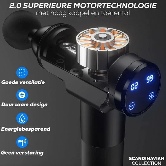 Scandinavian Collection Massage Gun 2.0 - Intense Nek En Rug Massage - Sport En Relax Massage - Professioneel- Inclusief Koffer - Massage Apparaat - 6 Standen - Massage Gun 2.0 6 Scandinavian Collection Massage Gun 2.0 - Intense Nek En Rug Massage - Sport En Relax Massage - Professioneel- Inclusief Koffer - Massage Apparaat - 6 Standen - Massage Gun 2.0 - Afbeelding 6
