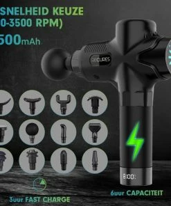 RECURES Massage Gun Professioneel - Spierstimulatie - Massage Apparaten - Massagegun - Massage Gun Apparaat - 12 Koppen - Black Friday 2022 -KLASVSA Verkoop 550x550 1133