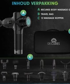 RECURES Massage Gun Professioneel - Spierstimulatie - Massage Apparaten - Massagegun - Massage Gun Apparaat - 12 Koppen - Black Friday 2022 -KLASVSA Verkoop 550x550 1134